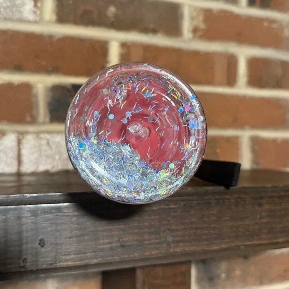 Victoria's Secret Pink Collegiate Water Bottle Glitter Pink Dog Flip top spout - Picture 4 of 6